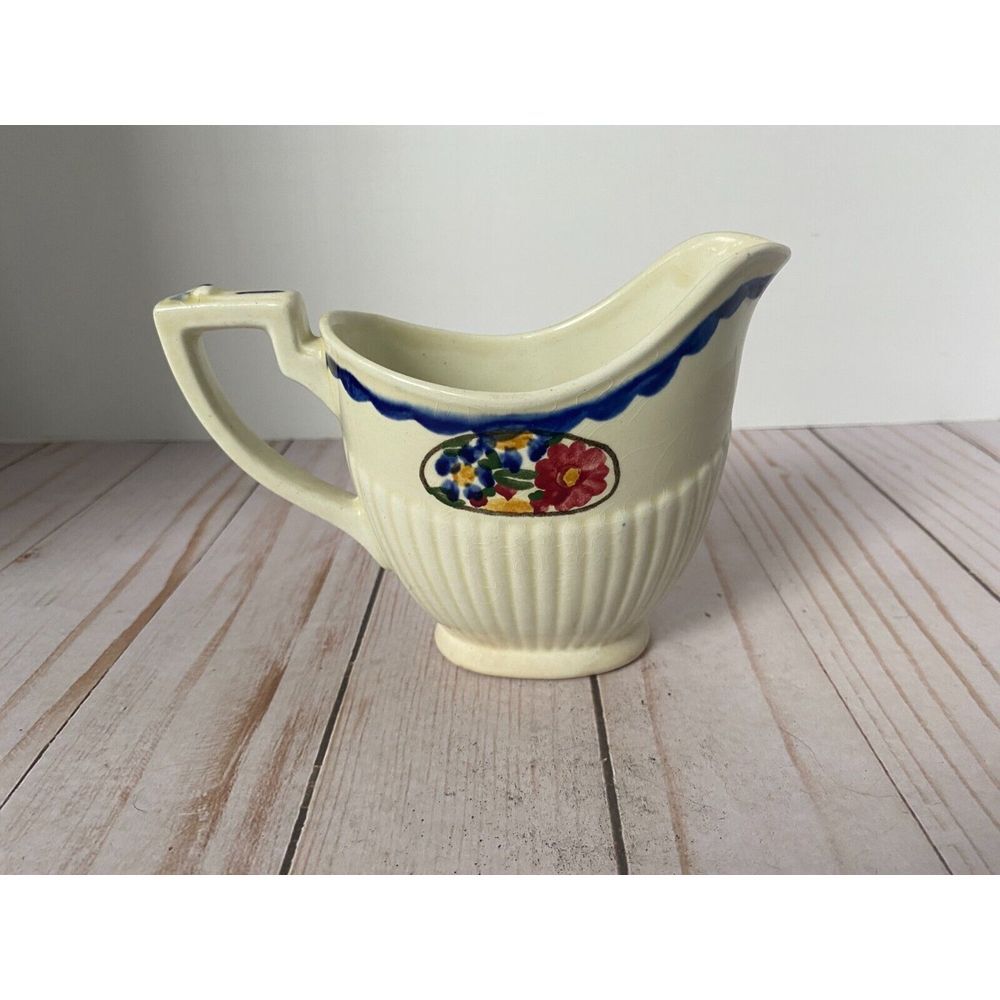 Ridgways‎ Hand Painted Avignon Bedford Ware Flower Ivory Creamer Made in England